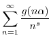 $\displaystyle \sum_{n=1}^{\infty} \frac{g(n\alpha)}{n^s}$