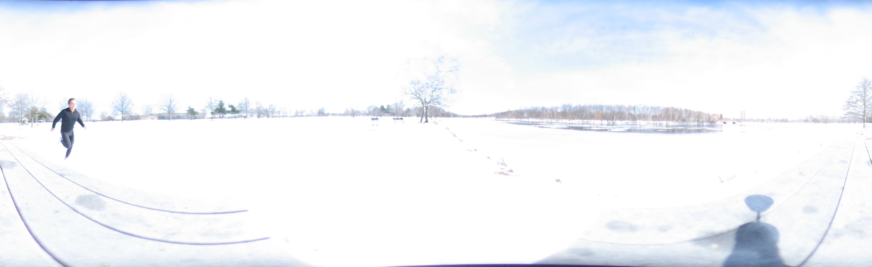 Oliver running near river