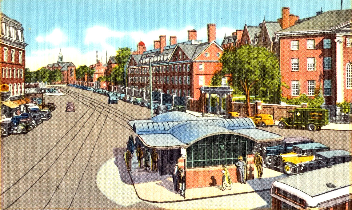 Harvard Square between 1930 and 1945