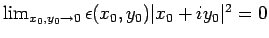 $ \lim_{x_0,y_0\to0} \epsilon(x_0,y_0)\vert x_0+iy_0\vert^2 = 0$