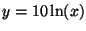 $y = 10\ln(x)$