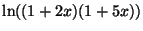 $\ln ((1+2x)(1+5x))$