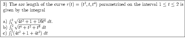 \fbox{ \parbox{16cm}{
3) If $P,Q,R$\ are three points in space, then \\
a) $\ve...
...{P Q} + \vec{Q R} = \vec{R P}$. \\
\par
a) is correct. Just draw a picture.
}}