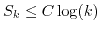 $ S_k \leq C \log(k)$