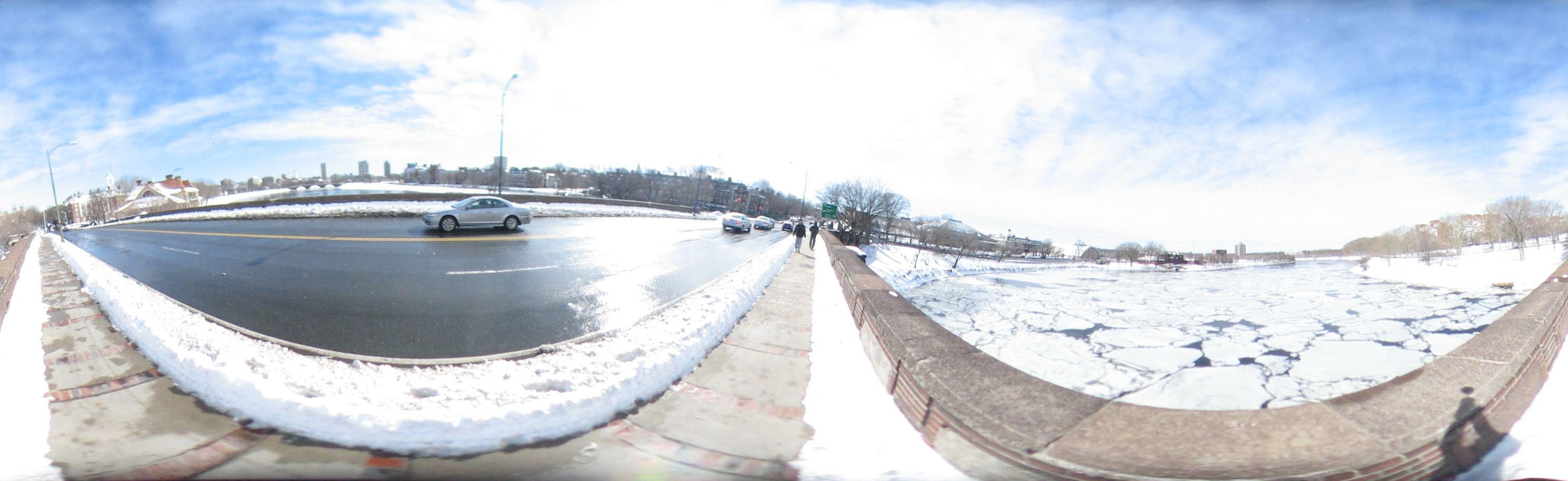 On Allston bridge upper river side