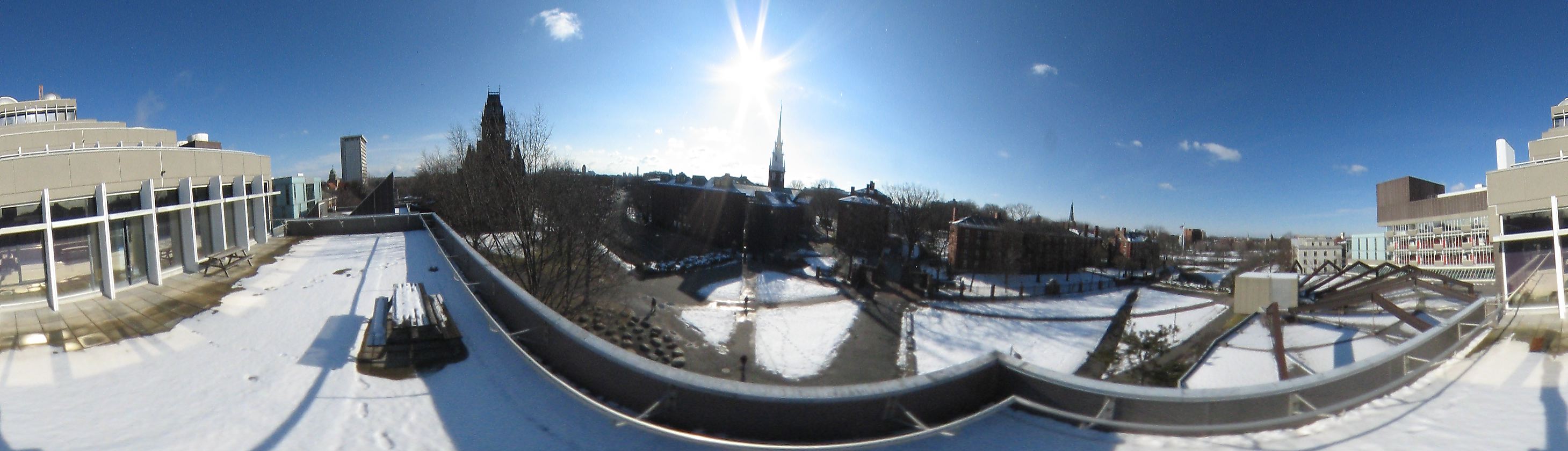 Balcony in 4th floor of science center, Harvard University