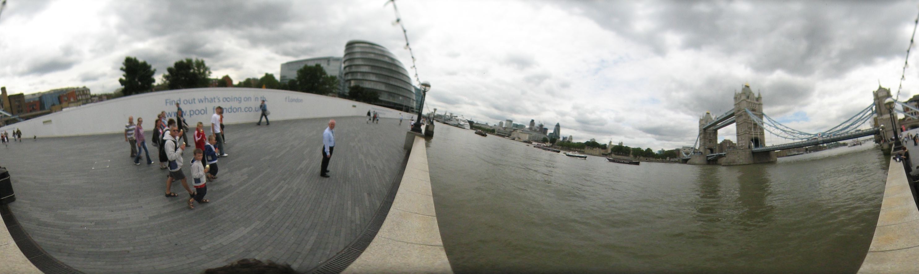 London, View onto Tower bridge on Queens Walk, August 22 2006